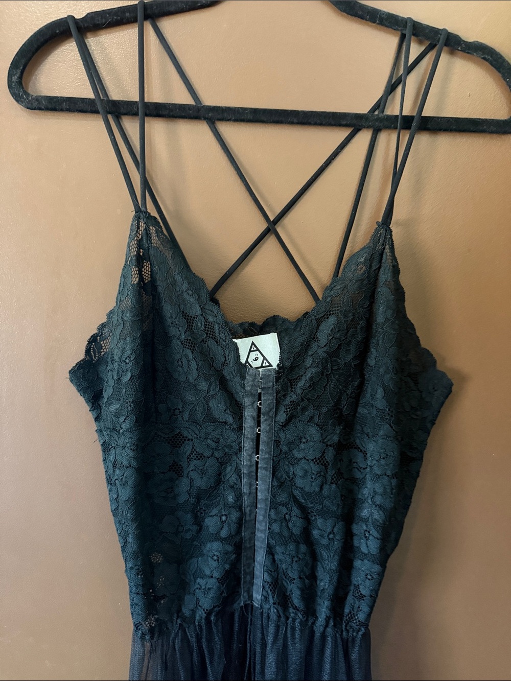 UNIF Black Lace Gauzey Slip Top or Dress - Picture 2 of 9